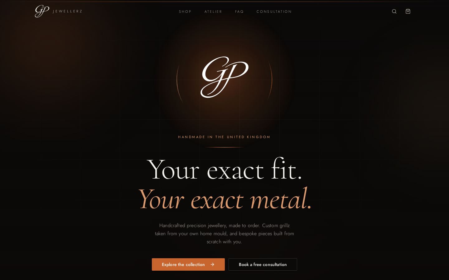 GP Jewellerz website concept