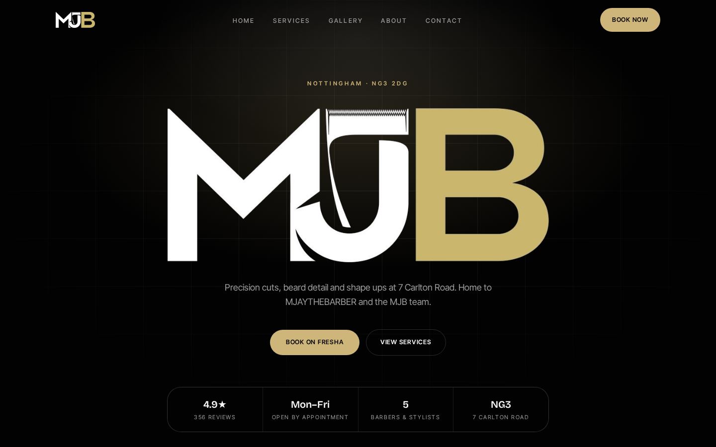 MJays Barbershop website concept