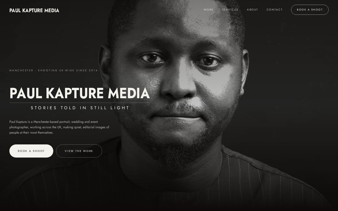 Paul Kapture Media website concept homepage