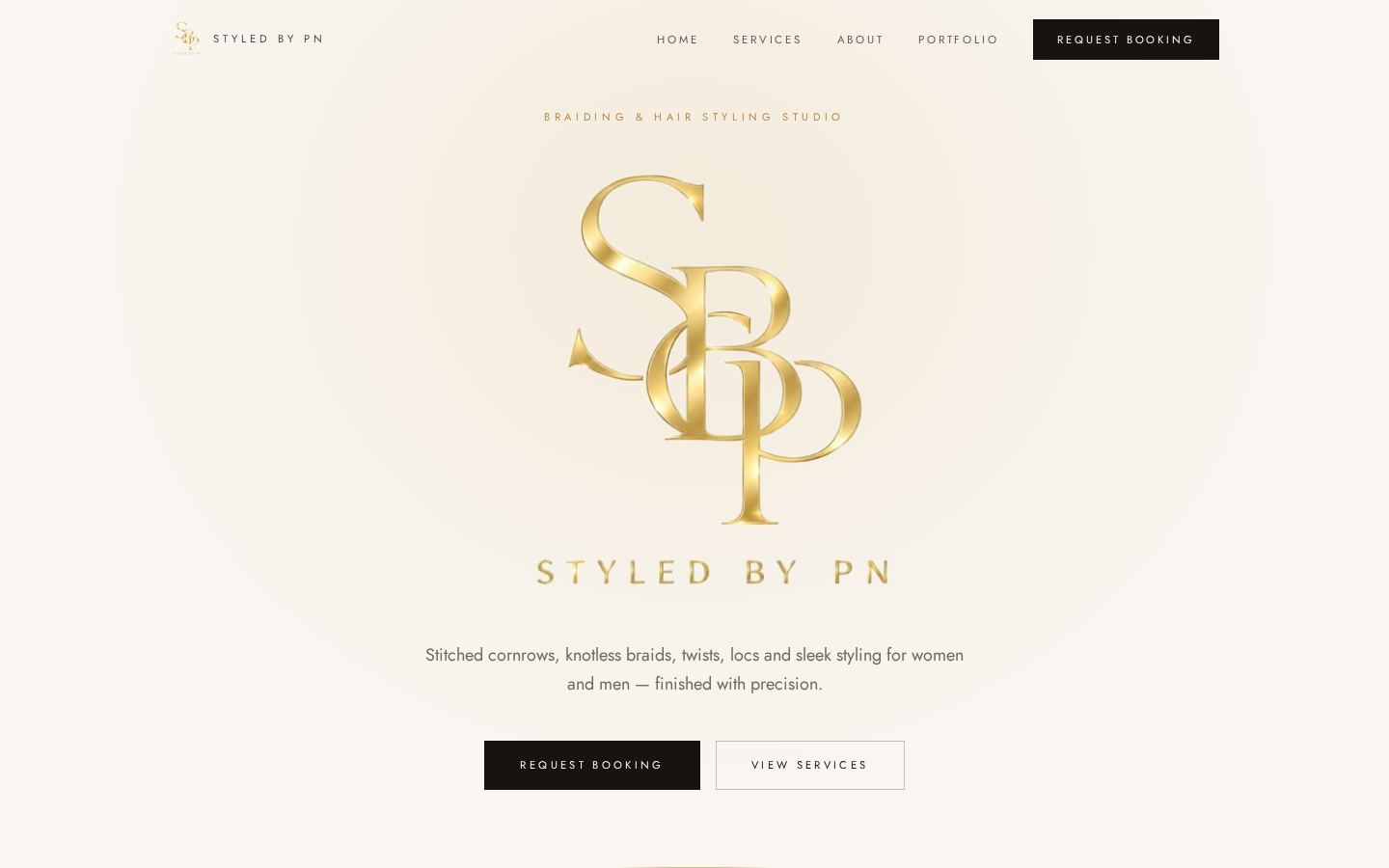 Styled by PN website concept homepage